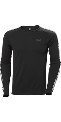 2025 Helly Hansen Herre Lifa Active Stripe Baselayer Crew Top 49412 - Black