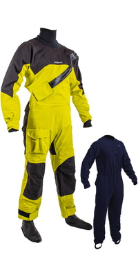 2025 Gul Junior Dartmouth Eclip Zip Drysuit & Underfleece GM0389-B9 - Sulphur /... Black