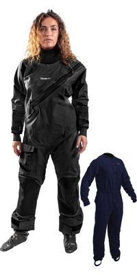 2025 Gul Dame Dartmouth Eclip Lynlås Drysuit & Underfleece GM0383-B9 - Black
