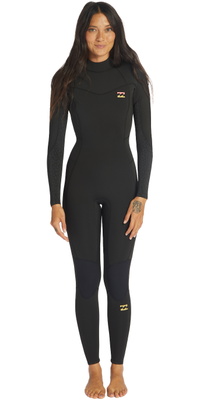2025 Billabong Kvinder Synergy 5/4mm Back Zip Våddragt ABJW100134 - Wild Black