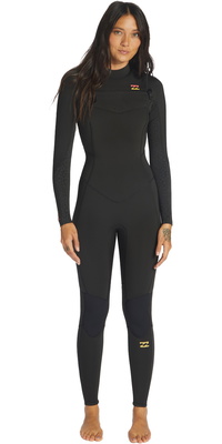 Billabong Kvinder Synergy 5/4mm Chest Zip Våddragt ABJW100131 - Wild Black