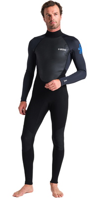 2026 C-Skins Man Element 3/2mm Back Zip Våddragt C-el32stm - Sort / Antracit / Cyan