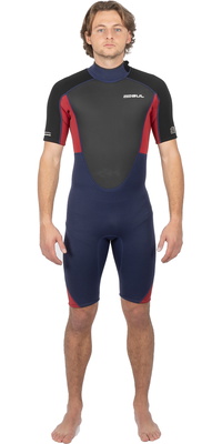 2025 Gul Mænd Response 3/2mm Back Zip Shorty Våddragt Re3319-c1 - Navy / Rød