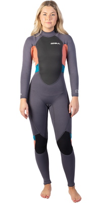 2025 Gul Kvinder Response 3/2mm Back Zip Våddragt Re1319-c1 - Grå / Coral