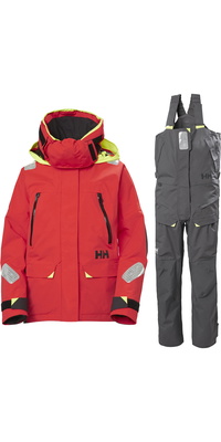 2026 Helly Hansen Skagen Offshore Jakke Og Bukser Sejldragt Til Kvinder 3425634257 - Ebony / Alert Red