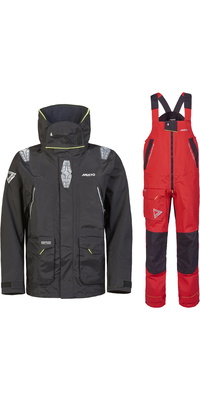 2026 Musto Herre BR2 Offshore Jakke Og Salopette Sejldragt - Black /Rød