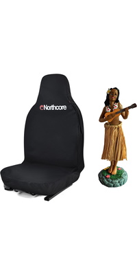 2026 Northcore vandtæt bilsædebetræk og Hawaiian Hula Dashboard Doll Bundle NCHW - sort