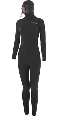 2025 Nyord Kvinder Furno Ultra Plus 6/5/4mm Hætte Chest Zip Våddragt FUPW654001 - Black