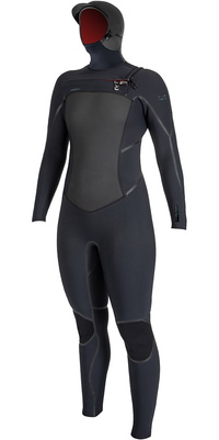 2025 ONeill Womens Psycho Tech 6/ 4mm Chest Zip Hættevåddragt 5548 - Black