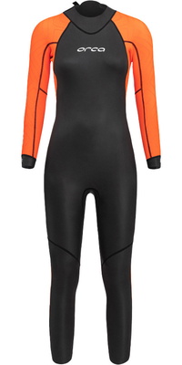 2026 Orca Womens Vitalis Hi-Vis Back Zip Open Water Swim Wetsuit NN674601 - Black