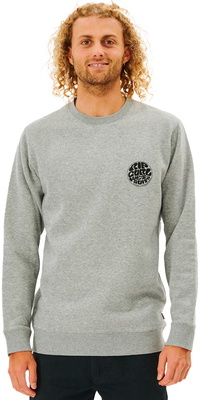 2026 Rip Curl Våddragt Til Mænd Icon Crew Fleece Jumper CFEHN9 - Grey Marle