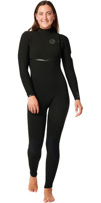 2025 Rip Curl Womens E-Bomb 4/3mm Zip Free Våddragt 14KWFS - Black