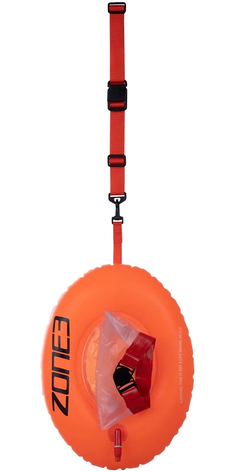ZONE3 Swim Buoy Dry Bag Donut - Safety & Storage For Open Water Swimming, Adjustable Waist Belt