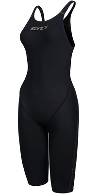 2026 Zone3 Womens Performance Speed Zipfree Sleeveless Shorty Swim Kneeskin SW18WFKX101 - Sort / Guld