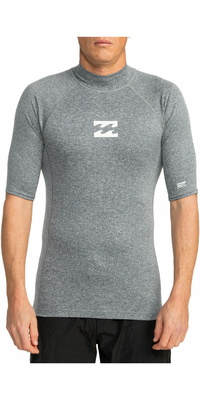 2026 Billabong Waves All Day UV50 Kortærmet Lycravest Til Mænd EBYWR00101 - Dark Grey Heather