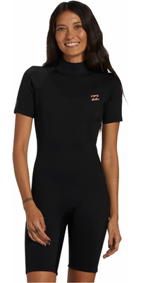 2026 Billabong Kvinder Foil 2mm Back Zip Shorty Våddragt ABJW500112 - Black