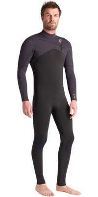 2025 C-Skins Mens NuWave Session 5/4/3mm Chest Zip Våddragt C-NSE54MCZ - Black / Meteor X / Rest