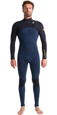 2026 C-Skins Herre NuWave Session 3/2mm GBS Chest Zip Våddragt C-NSE32MCZ - Bluestone / Sort X /... Saffron