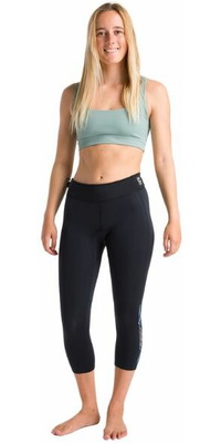 Skins Solace 1.5mm Flatlock 2025 C- Dame 3/4 Våddragt-leggings C-SO15LE34 - Raven Sort/ Tropical