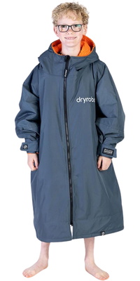 2026 Dryrobe Junior Advance Langærmet Omklædningskåbe V3KSLSDA  Mørkegrå / Orange