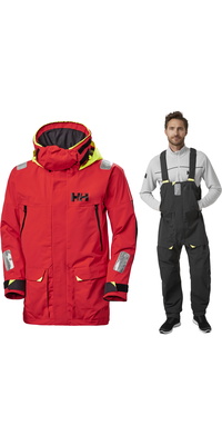 2026 Helly Hansen Herre Skagen Offshore Jakke Og Bukser Sejldragt 3425534254 - Black /Red