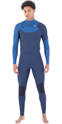 2026 Hurley Advant 4/3mm Chest Zip Våddragt MFS0013423 - Til Mænd Faint Blue