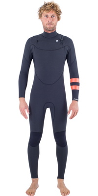 Hurley Mens Plus 5/3mm Chest Zip Våddragt MFS0012504 - Black / Graphite