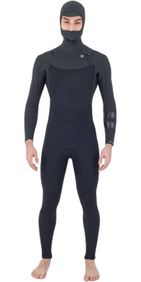 Hurley Mens Plus Texture 4/3mm Hooded Chest Zip Våddragt MFS0012443 - Black