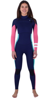 Hurley 4/3mm Chest Zip 2024 Advant Våddragt Til Kvinder WFS0013403 - Flag Blue