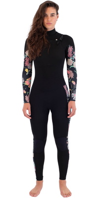 2025 Hurley Womens Plus Printed 4/3mm Chest Zip Våddragt WFS0012433 - Wonderland