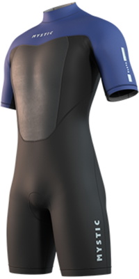 Mystic Brand 3/2mm Back Zip Flatlock Shorty Black 2026 Våddragt Til Mænd 35000.250035 - /... Blue