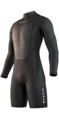 Mystic Brand 3/2mm Back Zip Flatlock Shorty 2026 Våddragt Med Lange Arme Til Mænd 35000.250034 - Black