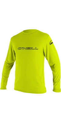 ONeill Skins 2026 Mens Basic Long Sleeve Rash Tee 4339 - Lime