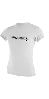 2026 ONeill Womens Basic Skins Kortærmet Rash Guard 3547 - White