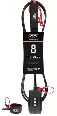 2026 Ocean And Earth 8FT Big Wave Pin Release One-XT Surf Leash OESLP80XT - Black