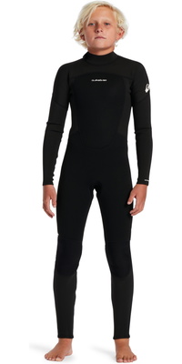 2026 Quiksilver Junior Prologue 3/2mm Back Zip Flatlock Våddragt EQBW103121 - Black