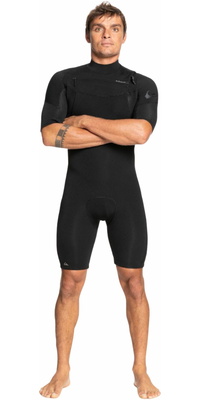 2026 Quiksilver Herre Everyday Sessions 2mm Chest Zip Shorty Våddragt EQYW503036 - Black