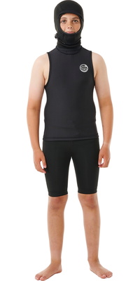 Rip Curl 2026 Junior Fbomb Polypro Hooded Vest 117BWJ - Black
