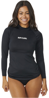 2026 Rip Curl Womens Classic Surf Long Sleeve UPF Lycra Vest 17MWRV - Black