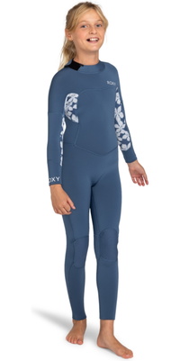 2026 Roxy Junior Swell Series 4/3mm Back Zip Våddragt ERGW103057 - Wild Wind Drifter Floral