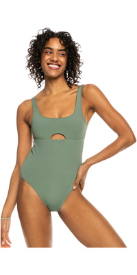 Roxy Pro The Double Line Badedragt I ét Stykke ERJX103588 - Agave Green