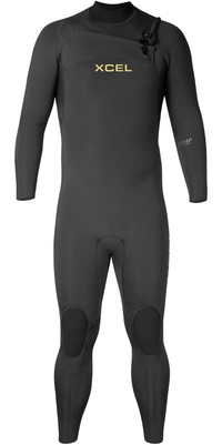 2026 Xcel Herre Comp 4/3mm Chest Zip Våddragt MN43ZXC4 - Black