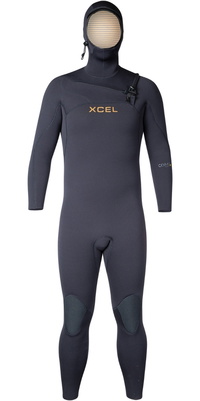 2026 Xcel Comp 4/3mm Chest Zip 2026 Våddragt Med Hætte Til Herrer + MN43CPH4 - Black
