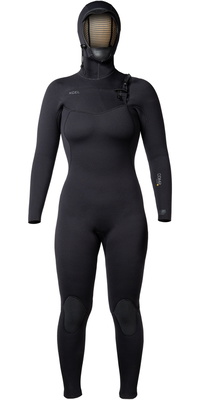 2025 Xcel Kvinder Comp + 5/4mm Hætte Chest Zip Våddragt WN54CPH4 - Black