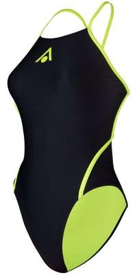 2025 Aquasphere Dame Essential Diamond Back Justerbar Badedragt SW4730107 - Black / Gul