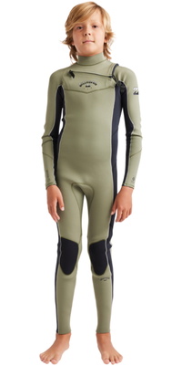 2026 Billabong Junior Absolute Natural 3/2mm Chest Zip Våddragt 24CW191500 - Military