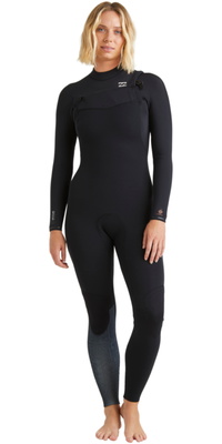 2026 Billabong Womens Furnace Natural 3/2mm Chest Zip Wetsuit ABJW100223 -.. Black Tiki