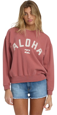 2025 Billabong Aloha Kendal-sweatshirt Til Kvinder 24B464504 - Dark Coral