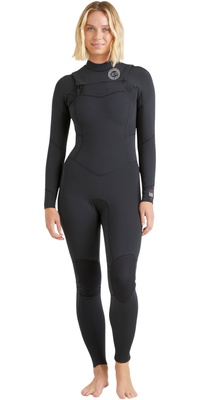 2026 Billabong Womens Salty Dayz Natural 4/3mm Våddragt Chest Zip ABJW100196 - Black