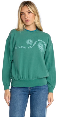 2025 Billabong Time For Kendal Sweatshirt Til Kvinder 24B463505 - Evergreen